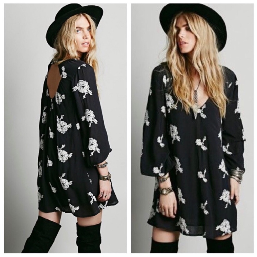 Free People Austin Swing Dress Embroidered - XS